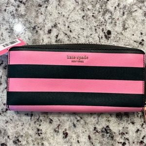 NWT Kate Spade Slim Continental Zip Wallet in Pink Multi